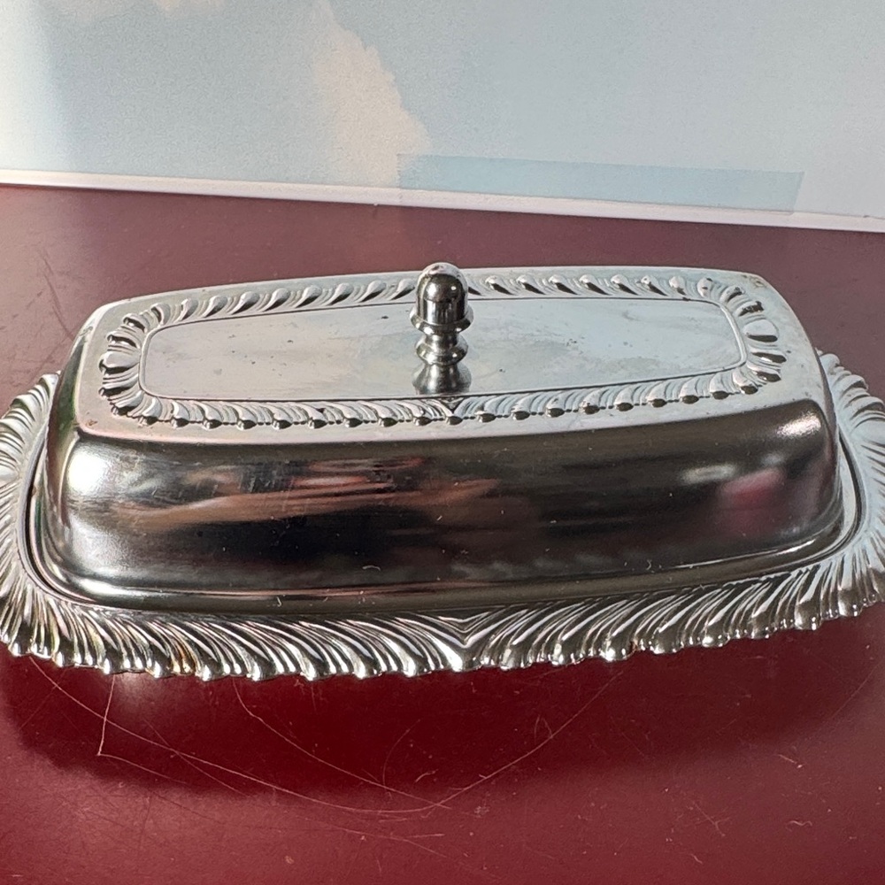 Vintage Irvinware Stainless Steel Butter Dish W/Glass Liner 1/4 Lb *Made In USA* - Picture 5 of 14